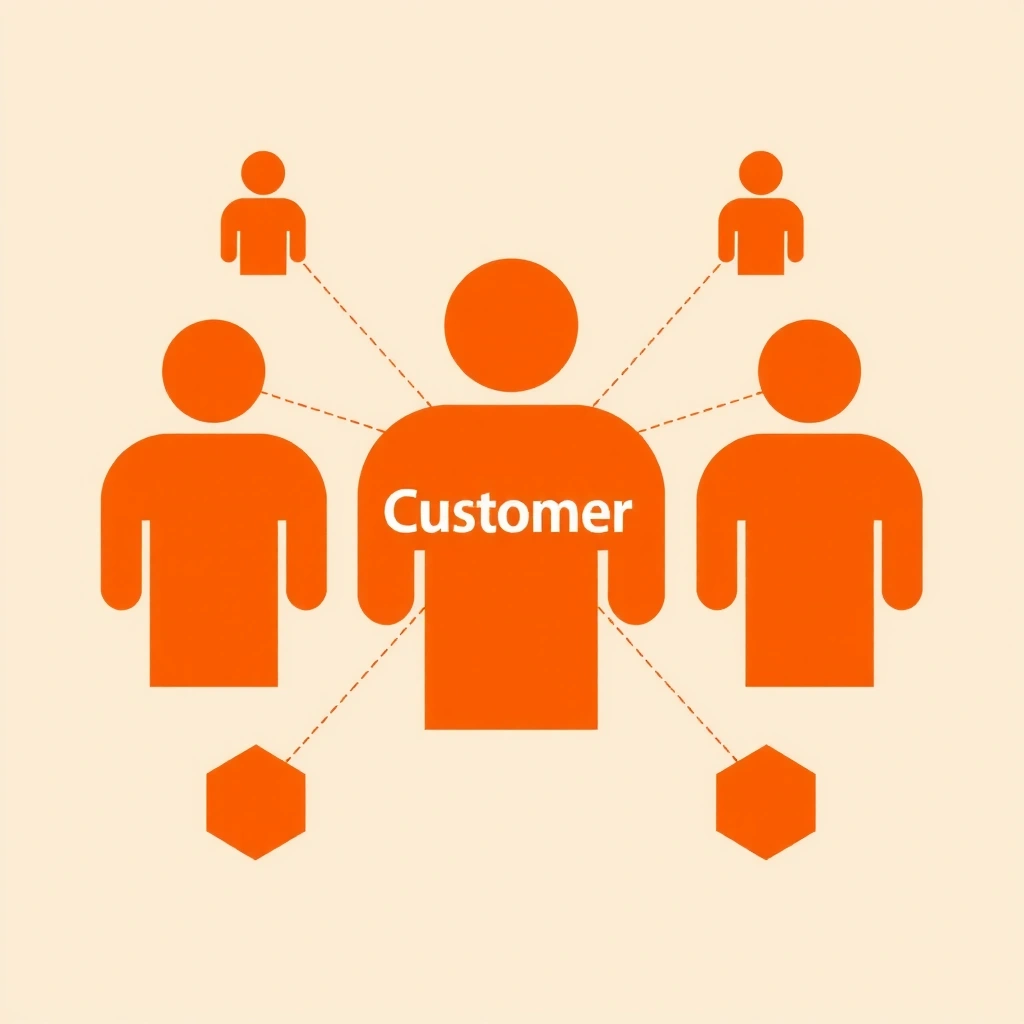 Abstracție vizuală a orientării către client