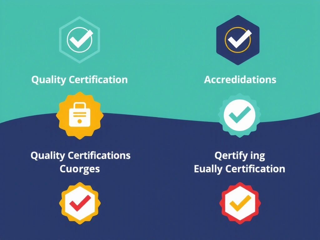 Simboluri abstracte pentru certificări și calitate